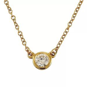 TIFFANY&Co. Necklace K18 yellow gold diamond Visor yard 0.12ct used